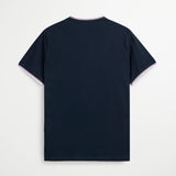 T-Shirt 100% Cotton with Striped Ribbing