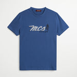 T-Shirt 100% Cotone con Stampa MCS sul Petto - True Navy