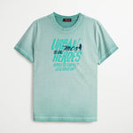 T-Shirt Grafica Tinta in Pigmento a Freddo - Turquoise