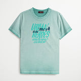 T-Shirt Grafica Tinta in Pigmento a Freddo - Turquoise