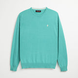 Maglione 100% Cotone Girocollo - Turquoise