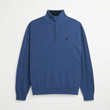 Maglione Mezza Zip 100% Cotone - True Navy