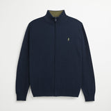 Maglione Full Zip 100% Cotone - Navy Blazer