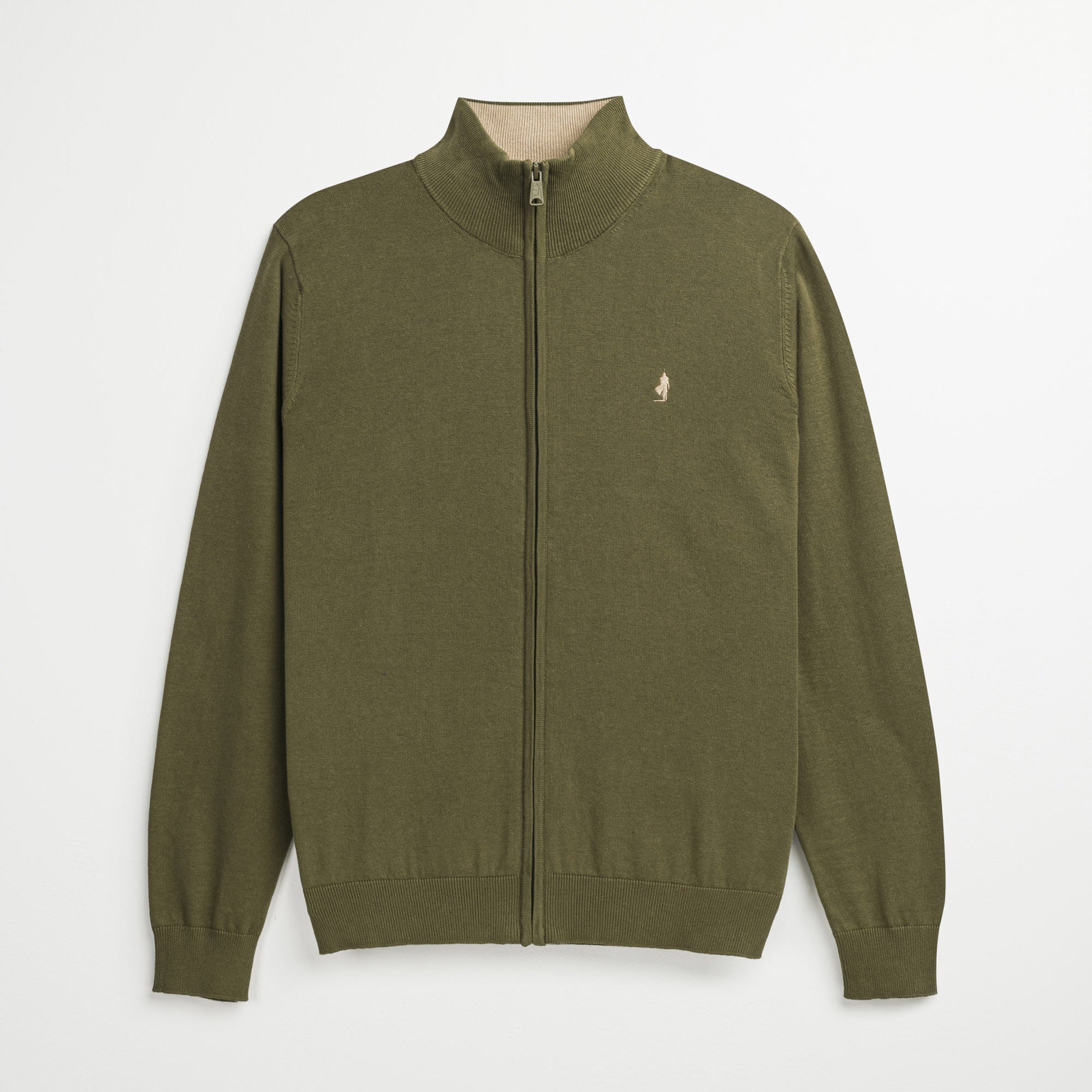 Maglione Full Zip 100% Cotone - Burnt Olive