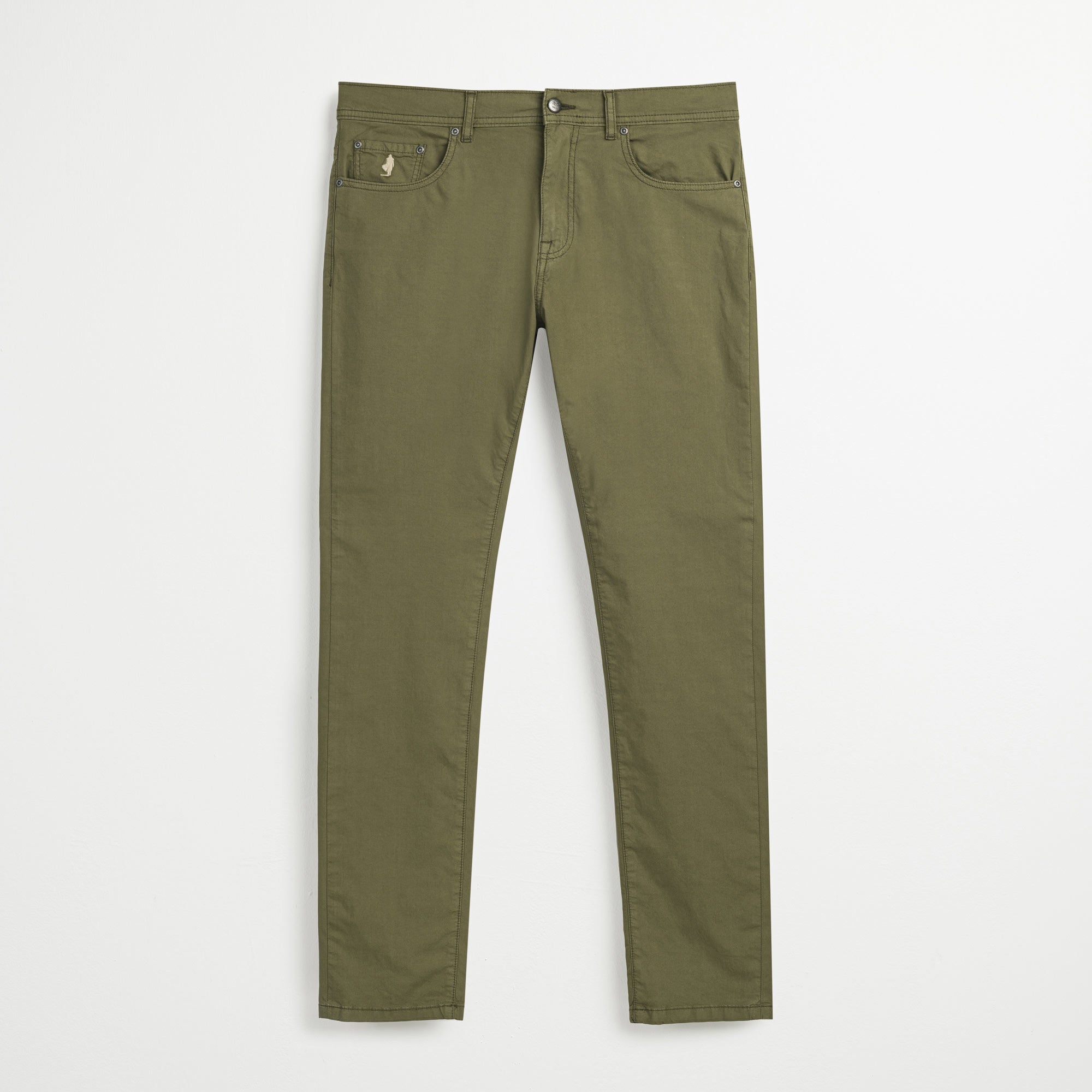 Pantalone Cinque Tasche in Popeline Slim - Burnt Olive