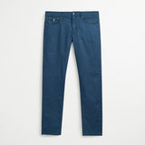 Pantalone Cinque Tasche in Cotone Delavé Slim - True Navy