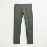 Pantalone Cinque Tasche in Cotone Delavé Slim - Pine Green