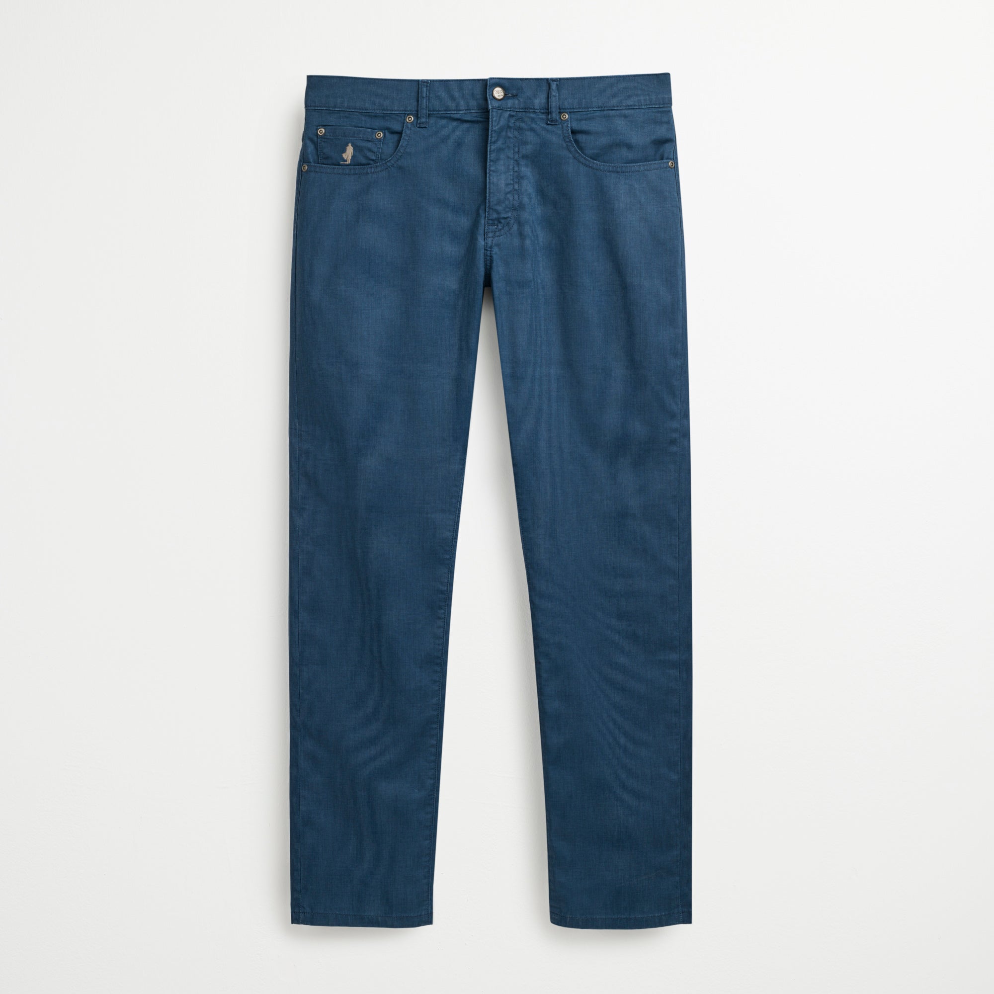 Pantalone Cinque Tasche in Cotone Delavé Regular - True Navy