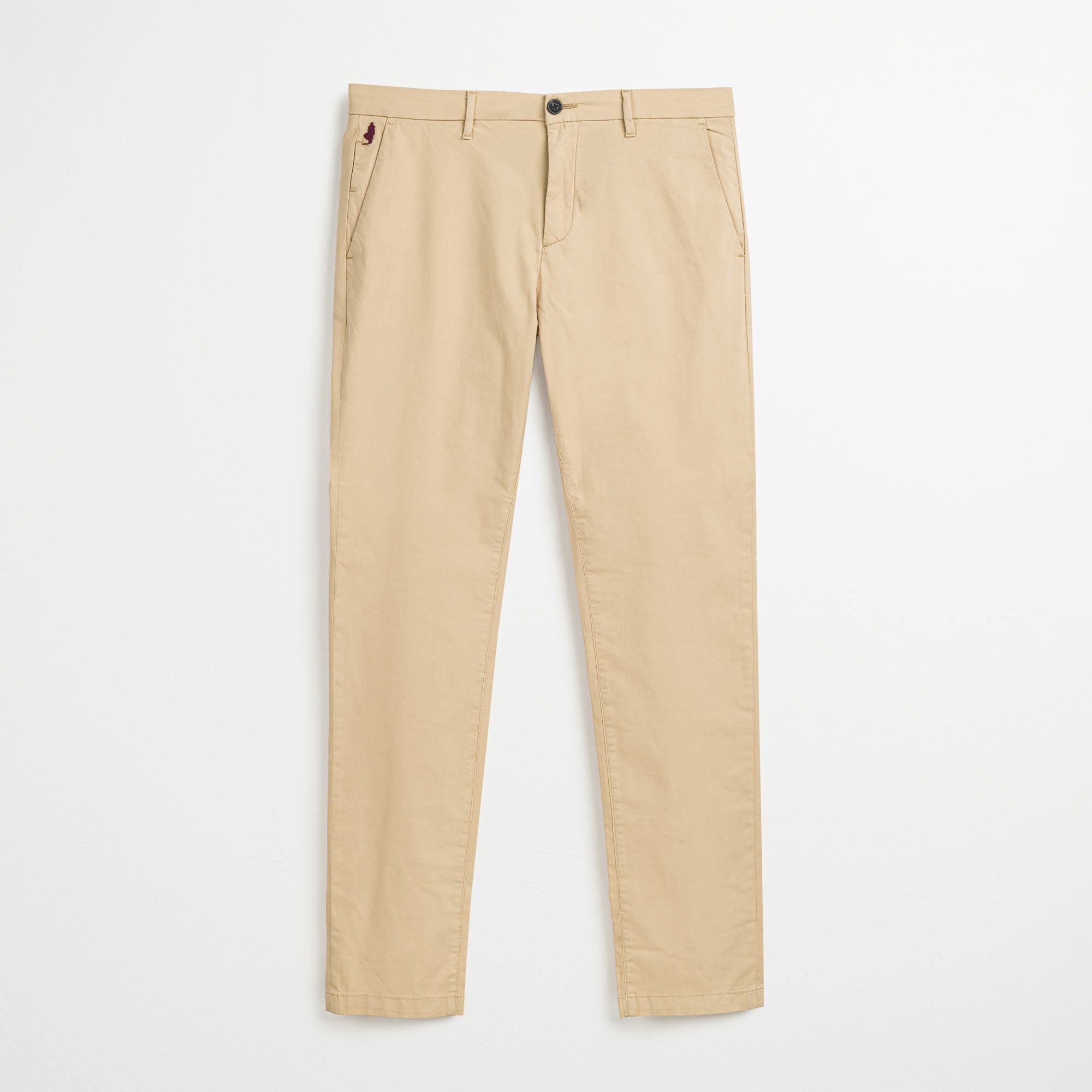 Pantalone Chino in Popeline Slim - Irish Cream