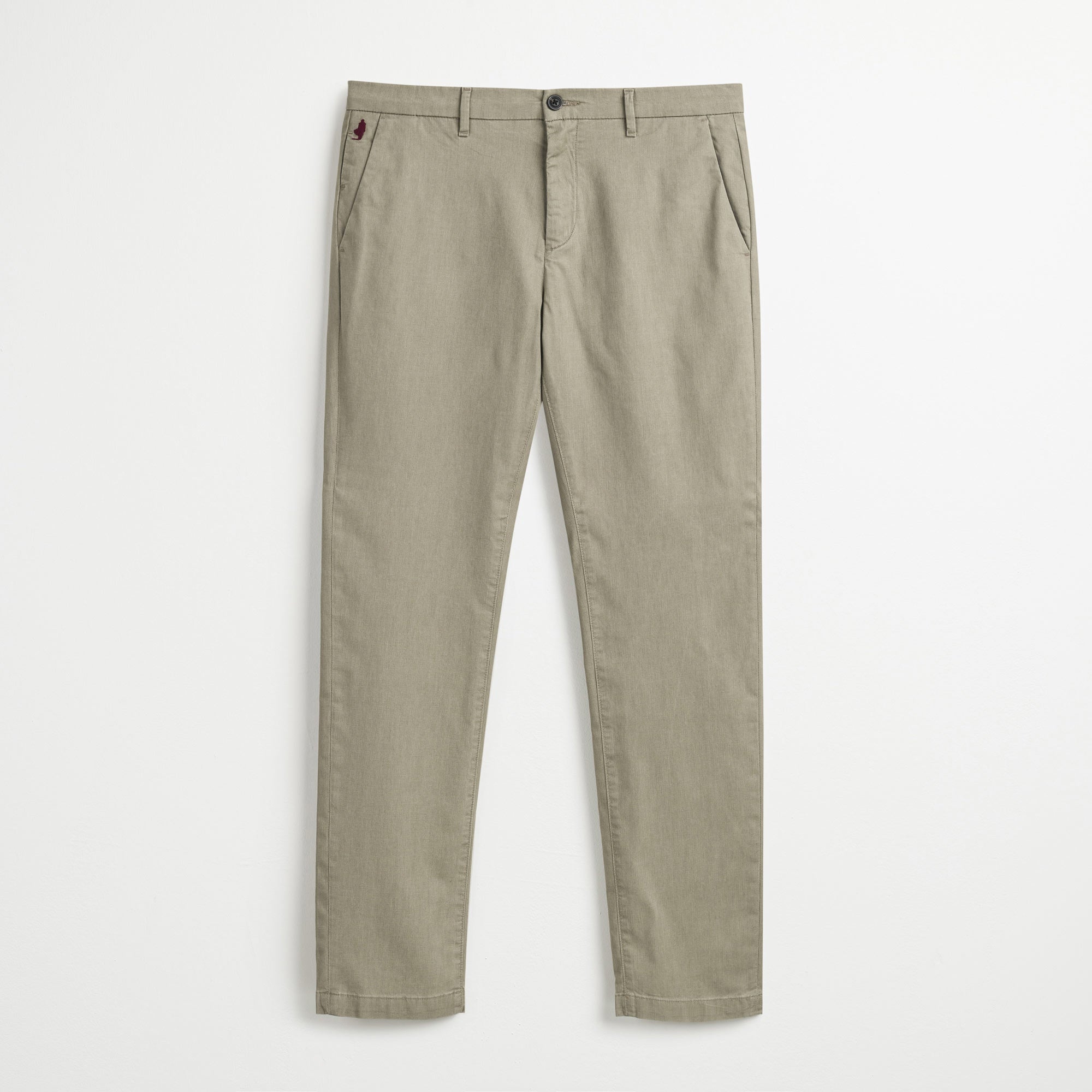 Pantalone Chino in Cotone Delavé Slim - Vintage Khaki