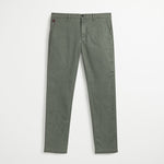 Pantalone Chino in Cotone Delavé Slim - Pine Green