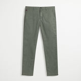 Pantalone Chino in Cotone Delavé Slim - Pine Green