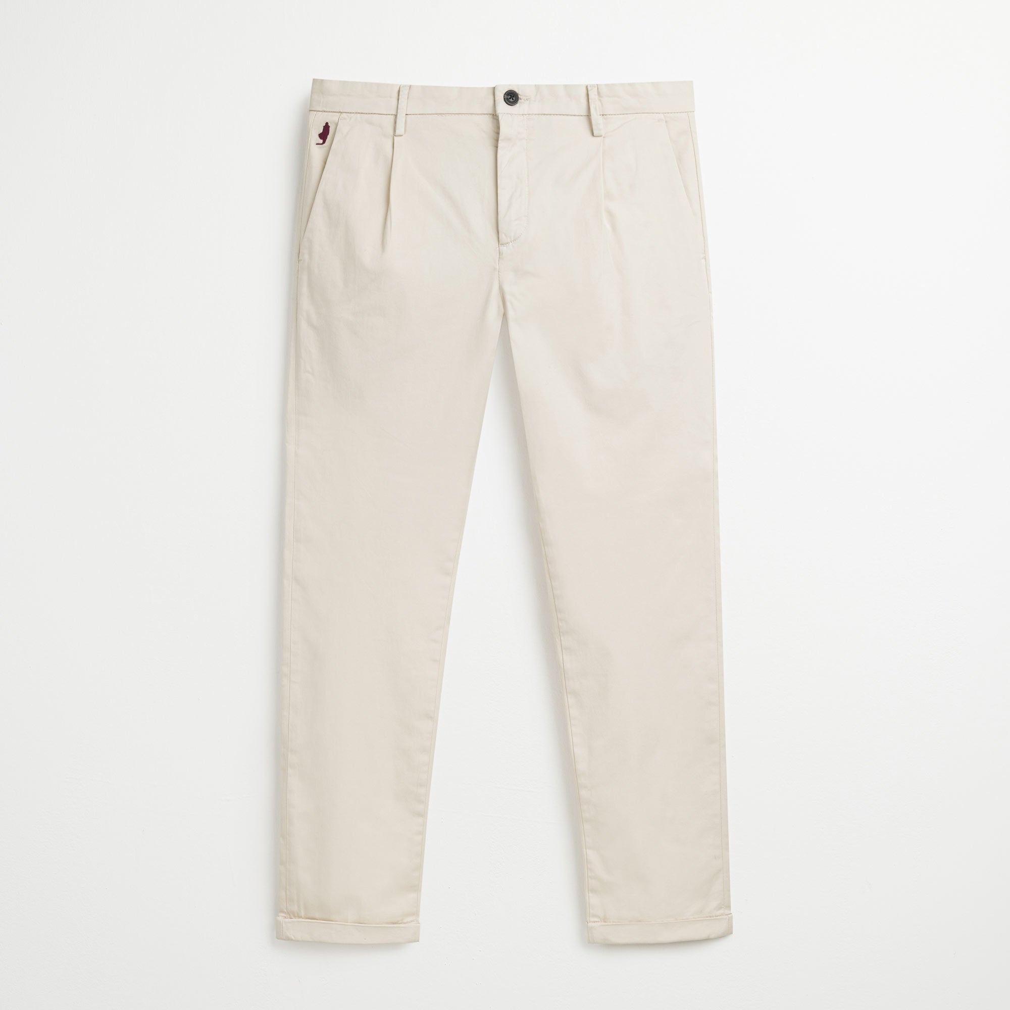 Pantalone Chino in Gabardina Relaxed - Whitecap Grey