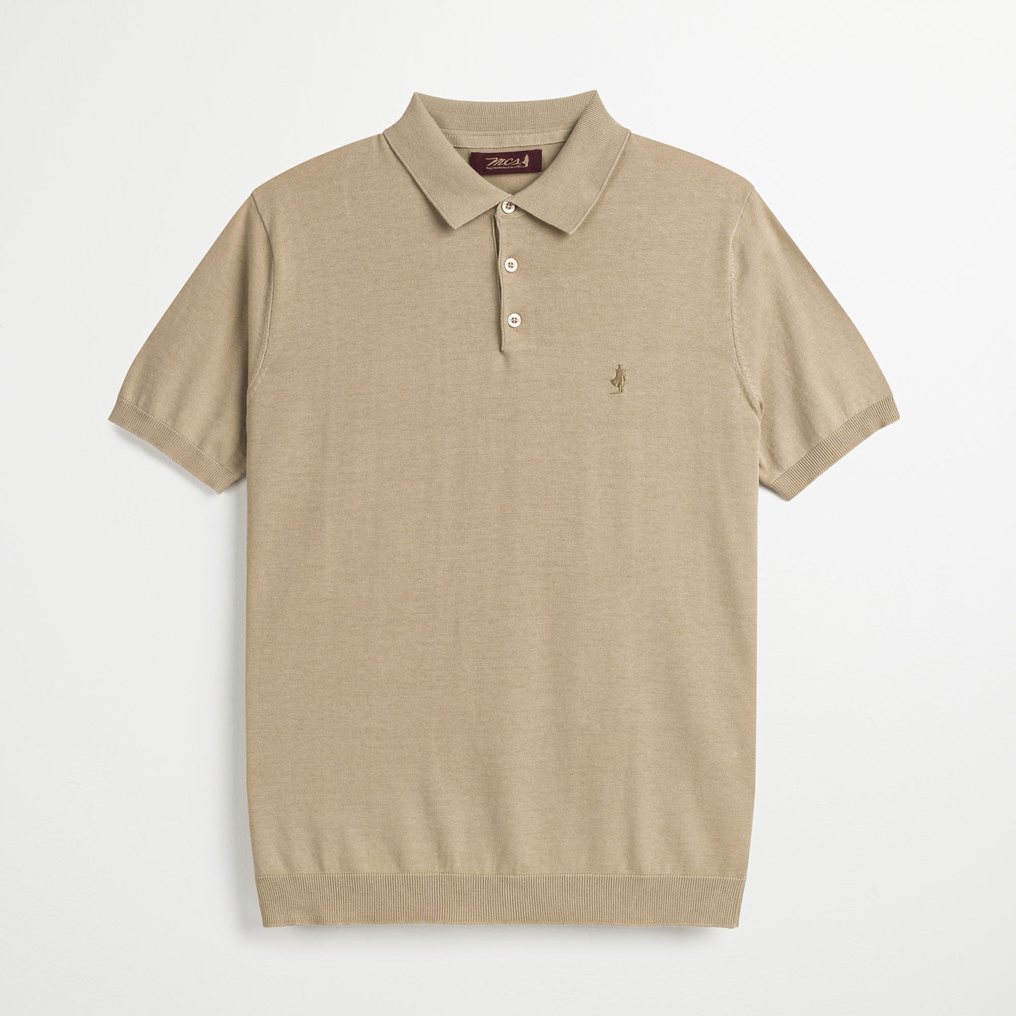 Polo Sottile in Maglia 100% Cotone - Irish Cream