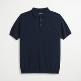 Polo Sottile in Maglia 100% Cotone - Navy Blazer