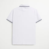 Polo 100% Cotton Piquet with Striped Collar and Cuffs