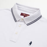 Polo 100% Cotton Piquet with Striped Collar and Cuffs