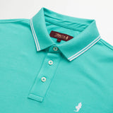 Polo 100% Cotton Piquet with Striped Collar and Cuffs