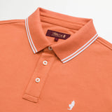 Polo 100% Cotton Piquet with Striped Collar and Cuffs