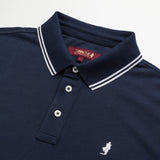 Polo 100% Cotton Piquet with Striped Collar and Cuffs