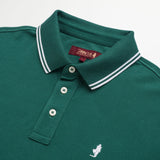 Polo 100% Cotton Piquet with Striped Collar and Cuffs