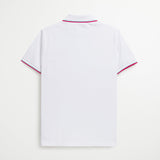 Stretch Cotton Polo with Striped Edges