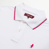 Stretch Cotton Polo with Striped Edges