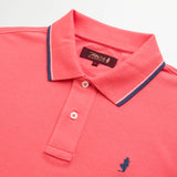 Stretch Cotton Polo with Striped Edges