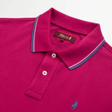 Stretch Cotton Polo with Striped Edges