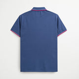 Stretch Cotton Polo with Striped Edges