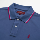 Stretch Cotton Polo with Striped Edges