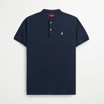 Polo Serafino in Cotone Elasticizzato - Navy Blazer