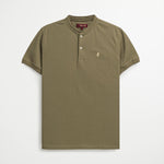 Polo Serafino in Cotone Elasticizzato - Burnt Olive