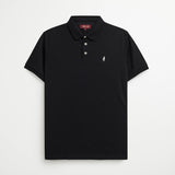 Polo 100% Cotone Jersey Tinta Unita - Black