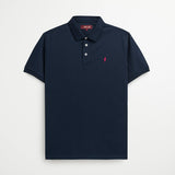 Polo 100% Cotone Jersey Tinta Unita - Navy Blazer