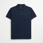 Polo in Piquet di Cotone e Lino - Navy Blazer