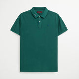 Polo 100% Cotone con Dettagli Ricamati - Pine Green