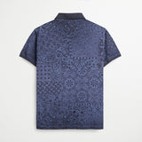 Polo in Cotton Piquet Paisley Print