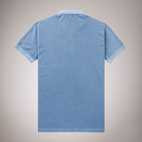 Overdyed colored polo shirt in stretch cotton