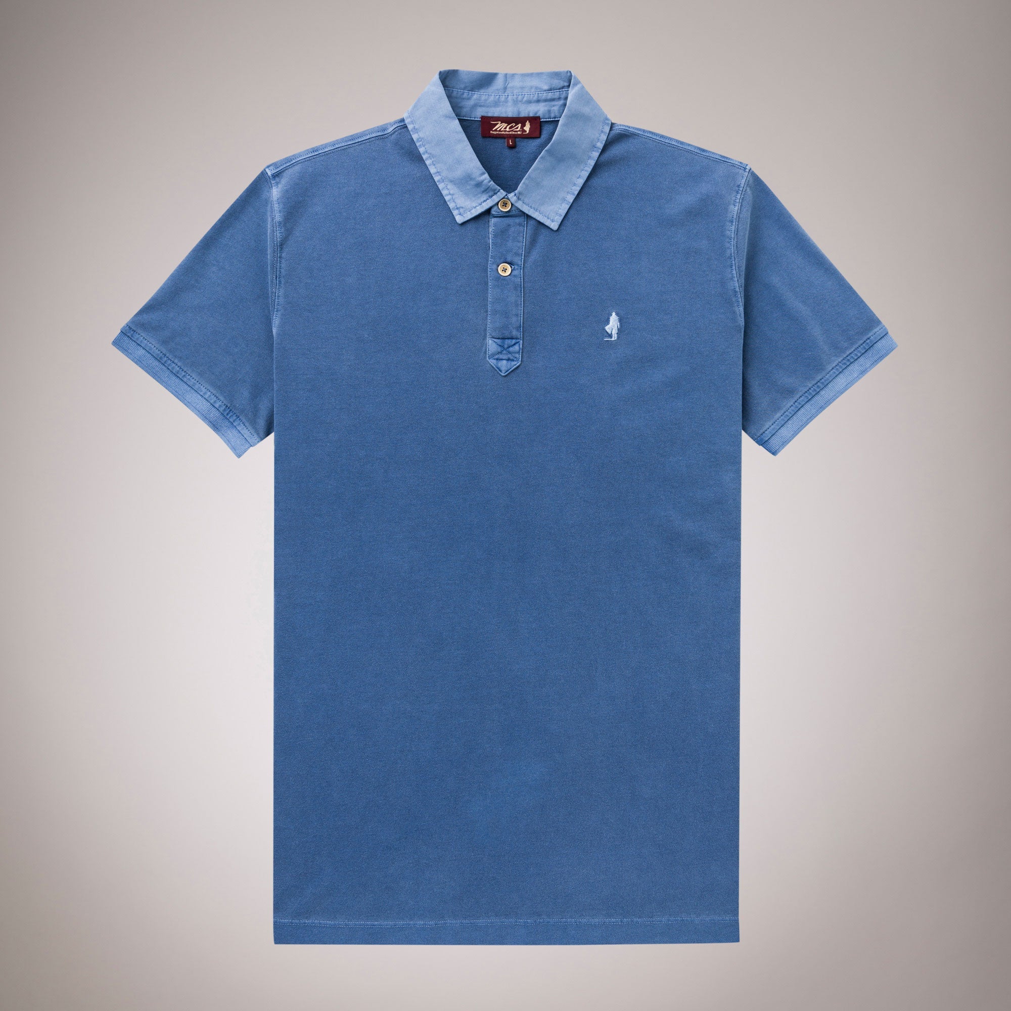 Overdyed Polo Shirt with Cotton Rep Collar