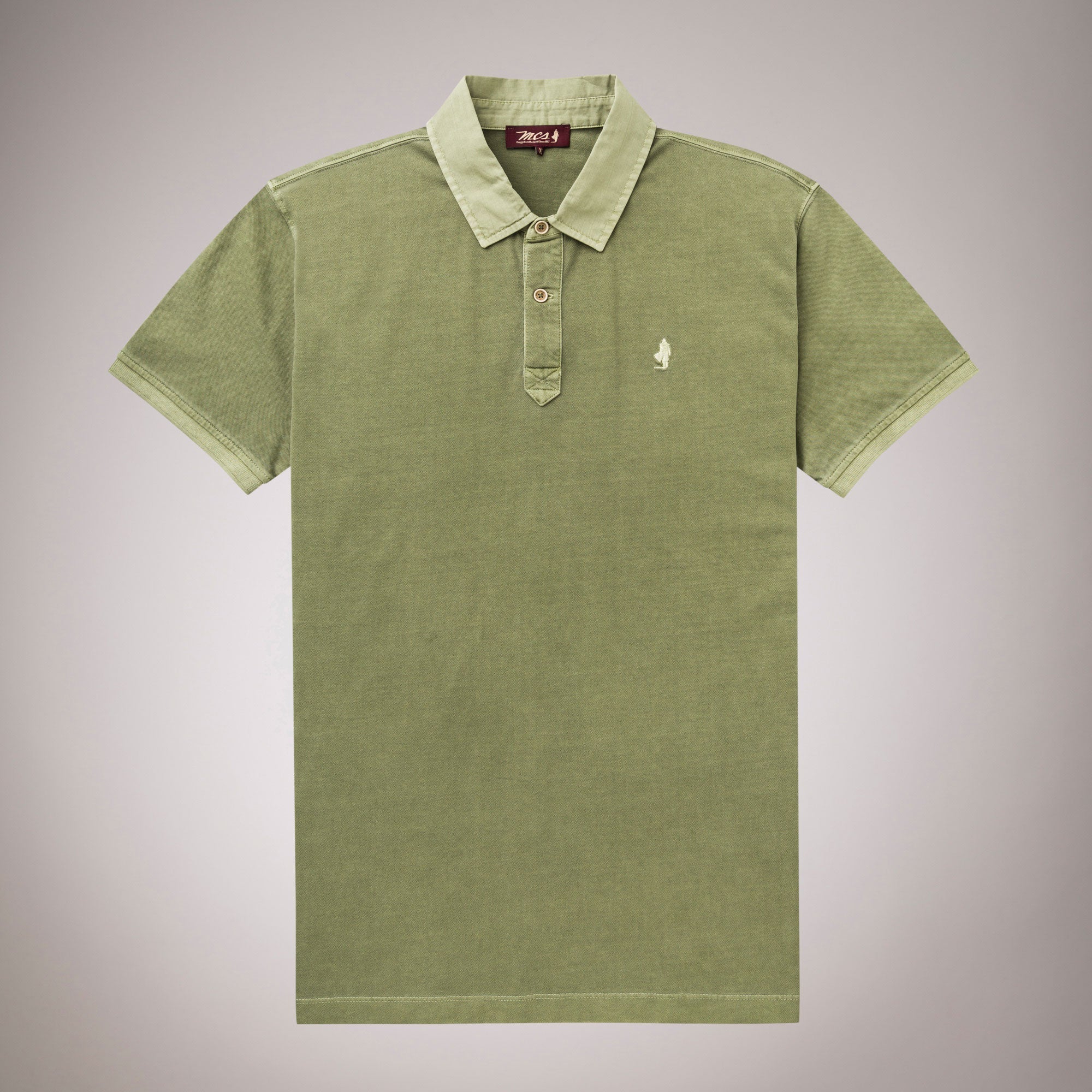 Overdyed Polo Shirt with Cotton Rep Collar