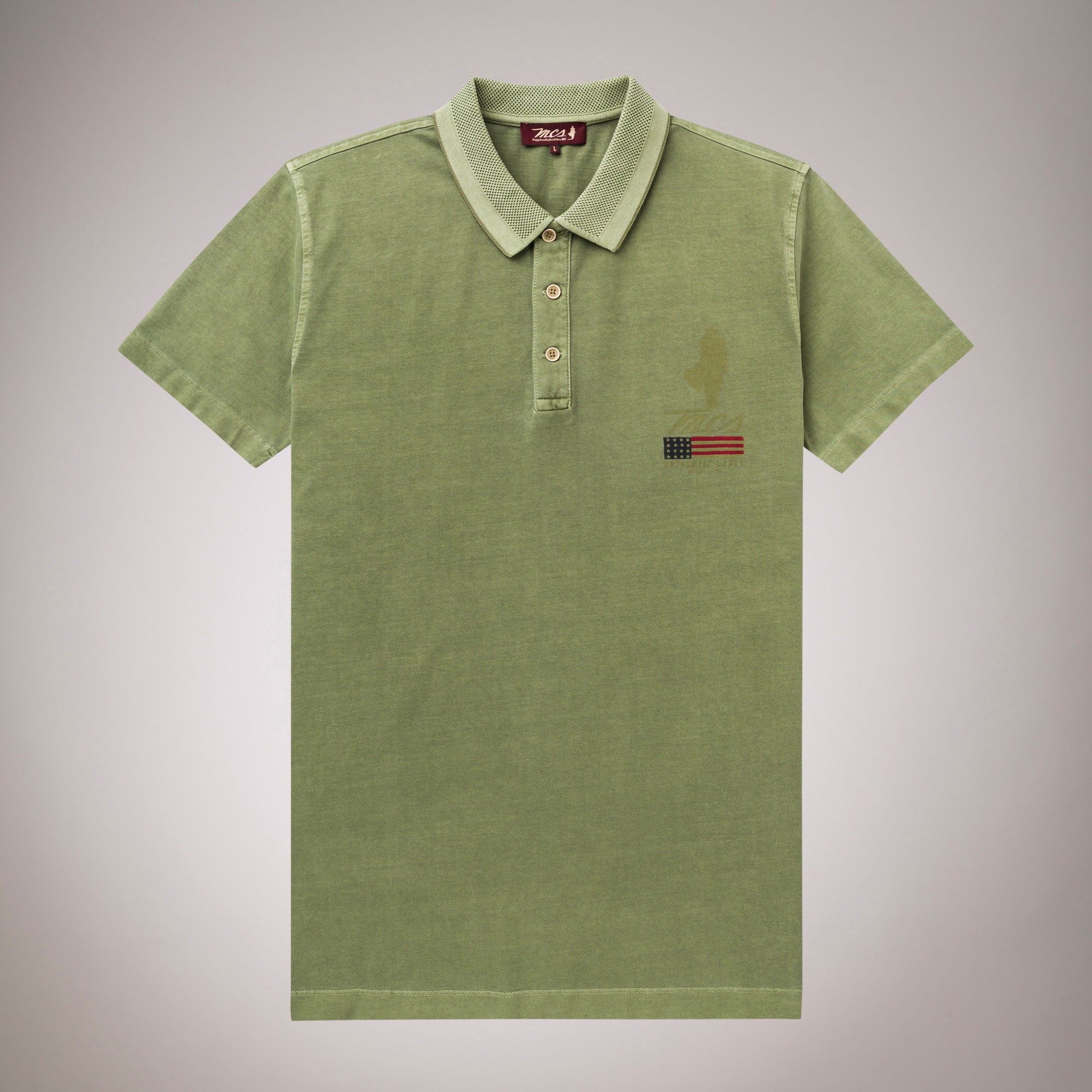 Polo shirt with artwork print in stretch cotton